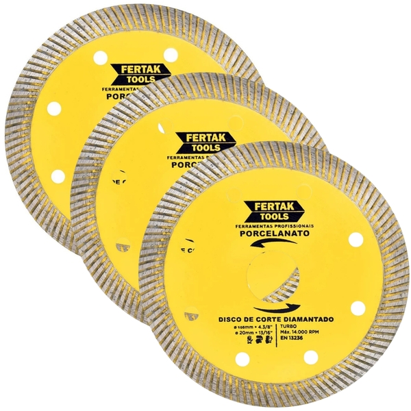 Disco De Corte Para Porcelanato 110x20mm | 03 Un